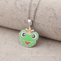 Stainless Steel Cute Enamel Frog Charm Pendant Custom Necklace Jewelry